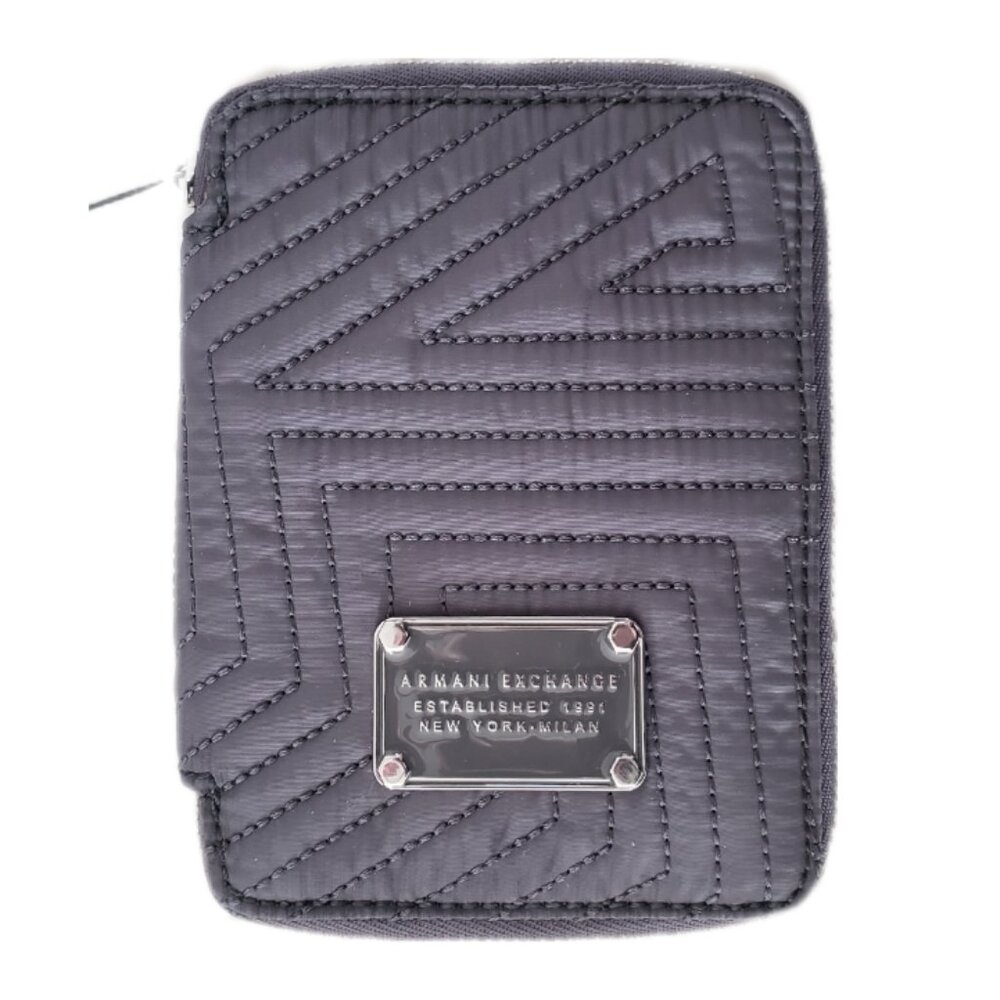 Armani Exchange Wallet - Grey Canvas Zip Around
